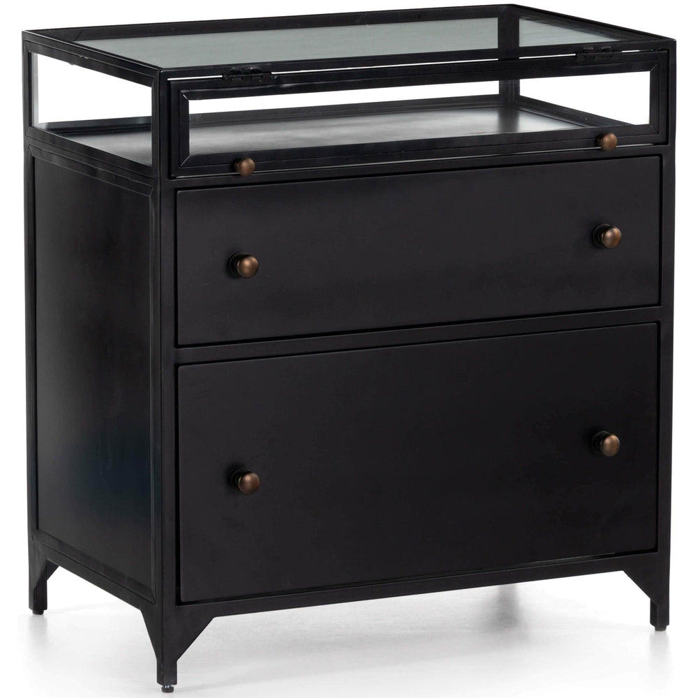 Shadow Box Nightstand, Black-Furniture - Accent Tables-High Fashion Home