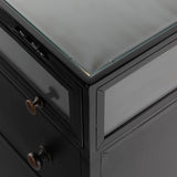 Shadow Box Nightstand, Black-Furniture - Accent Tables-High Fashion Home