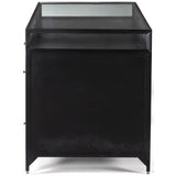 Shadow Box Executive Desk, Black-Furniture - Office-High Fashion Home