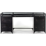 Shadow Box Executive Desk, Black-Furniture - Office-High Fashion Home