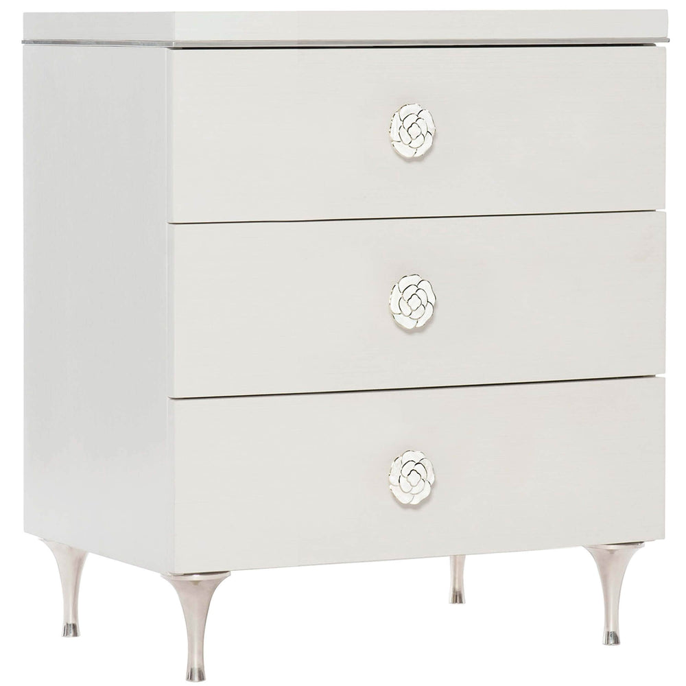 Silhouette 3 Drawer Nightstand, Eggshell-Furniture - Bedroom-High Fashion Home