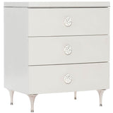 Silhouette 3 Drawer Nightstand, Eggshell-Furniture - Bedroom-High Fashion Home