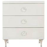 Silhouette 3 Drawer Nightstand, Eggshell-Furniture - Bedroom-High Fashion Home