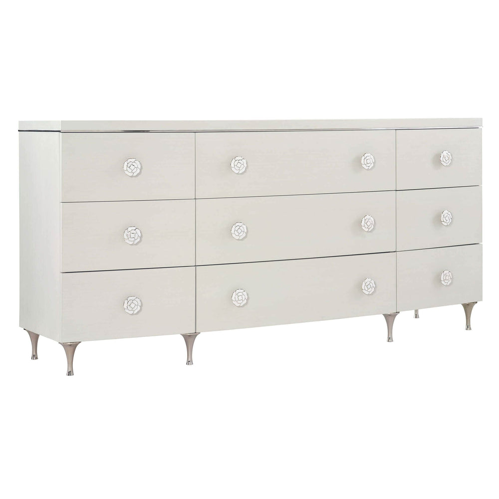 Silhouette 9 Drawer Dresser, Eggshell-Furniture - Bedroom-High Fashion Home