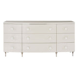 Silhouette 9 Drawer Dresser, Eggshell-Furniture - Bedroom-High Fashion Home