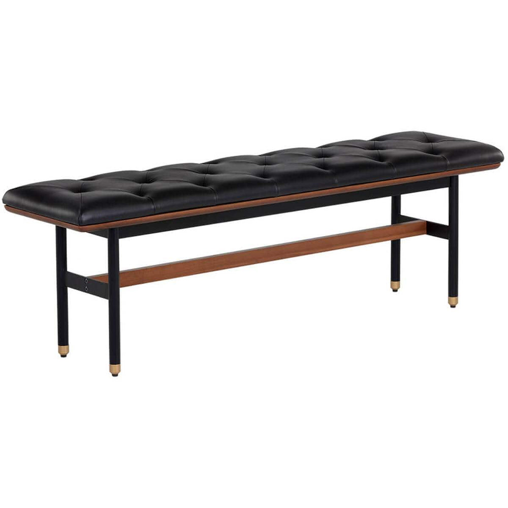 Staten Bench, Black-Furniture - Chairs-High Fashion Home