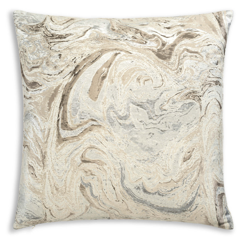 Theo Marble Pillow, Silver/Cream-Accessories-High Fashion Home