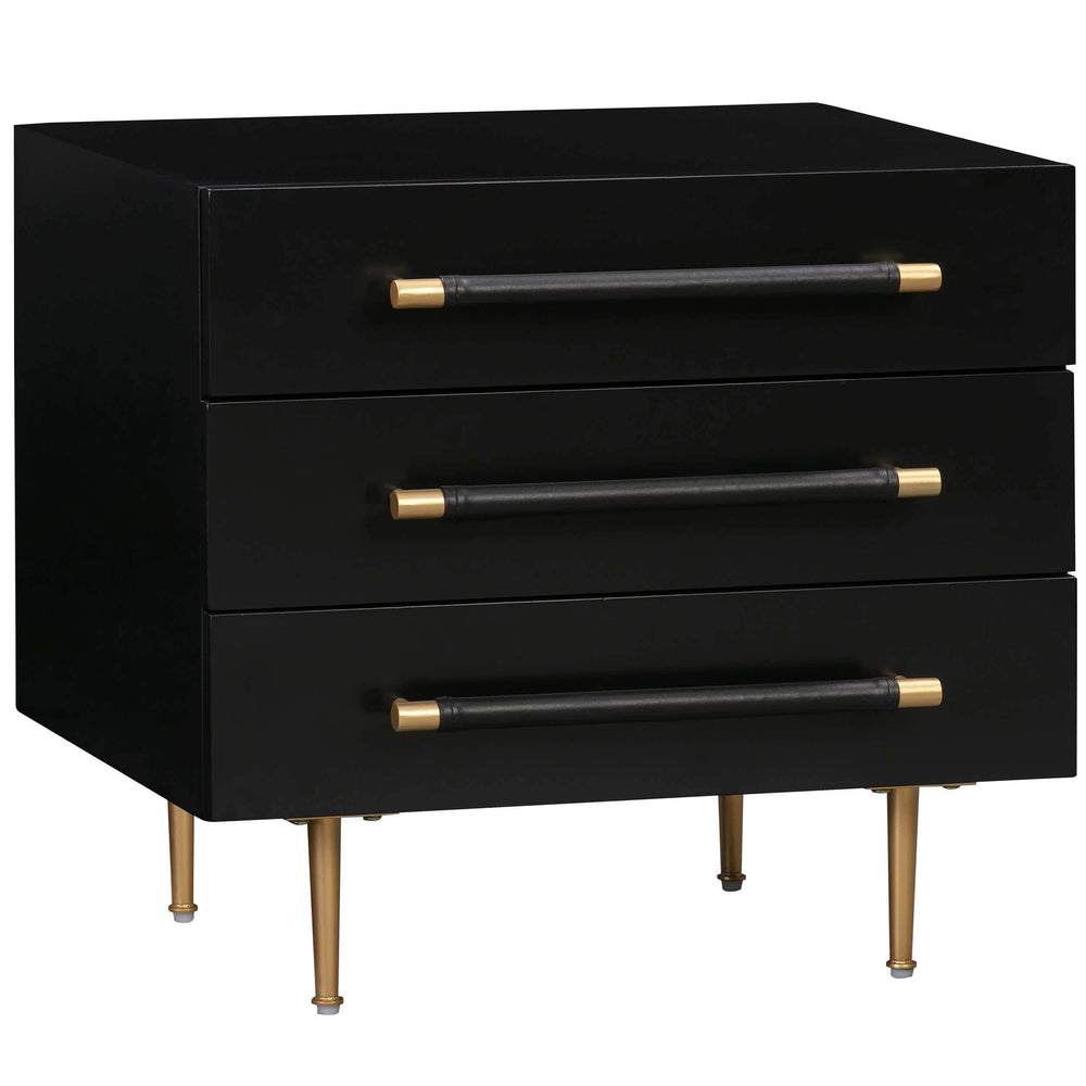 Trident Nightstand, Black-Furniture - Bedroom-High Fashion Home