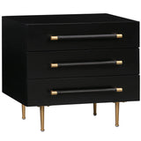 Trident Nightstand, Black-Furniture - Bedroom-High Fashion Home