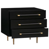 Trident Nightstand, Black-Furniture - Bedroom-High Fashion Home