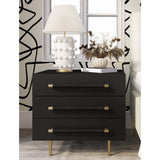 Trident Nightstand, Black-Furniture - Bedroom-High Fashion Home