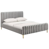 Angela Bed, Grey-Furniture - Bedroom-High Fashion Home