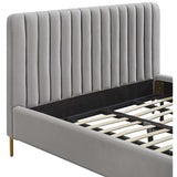 Angela Bed, Grey-Furniture - Bedroom-High Fashion Home