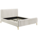 Angela Bed, Cream-Furniture - Bedroom-High Fashion Home