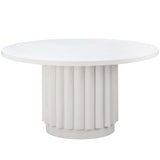 Kali 55" Round Dining Table, White-Furniture - Dining-High Fashion Home