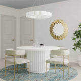 Kali 55" Round Dining Table, White-Furniture - Dining-High Fashion Home