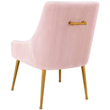 Beatrix Pleated Chair, Blush/Brushed Gold Legs - Furniture - Dining - High Fashion Home