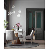 Beatrix Pleated Chair, Light Grey/Brushed Stainless Legs - Furniture - Dining - High Fashion Home