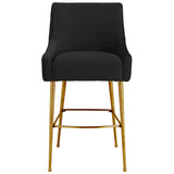 Beatrix Pleated Bar Stool, Black-Furniture - Dining-High Fashion Home