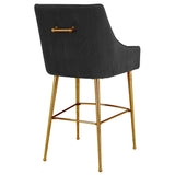 Beatrix Pleated Bar Stool, Black-Furniture - Dining-High Fashion Home