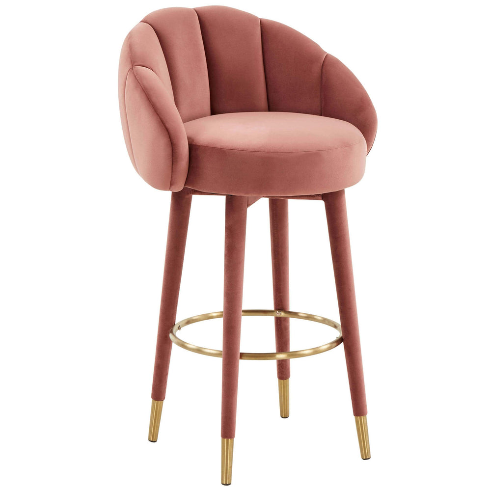 Myla Swivel Bar Stool, Salmon-Furniture - Dining-High Fashion Home