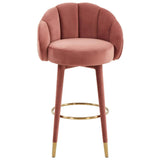 Myla Swivel Bar Stool, Salmon-Furniture - Dining-High Fashion Home