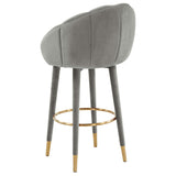 Myla Swivel Bar Stool, Light Grey-Furniture - Dining-High Fashion Home