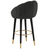 Myla Swivel Bar Stool, Black-Furniture - Dining-High Fashion Home