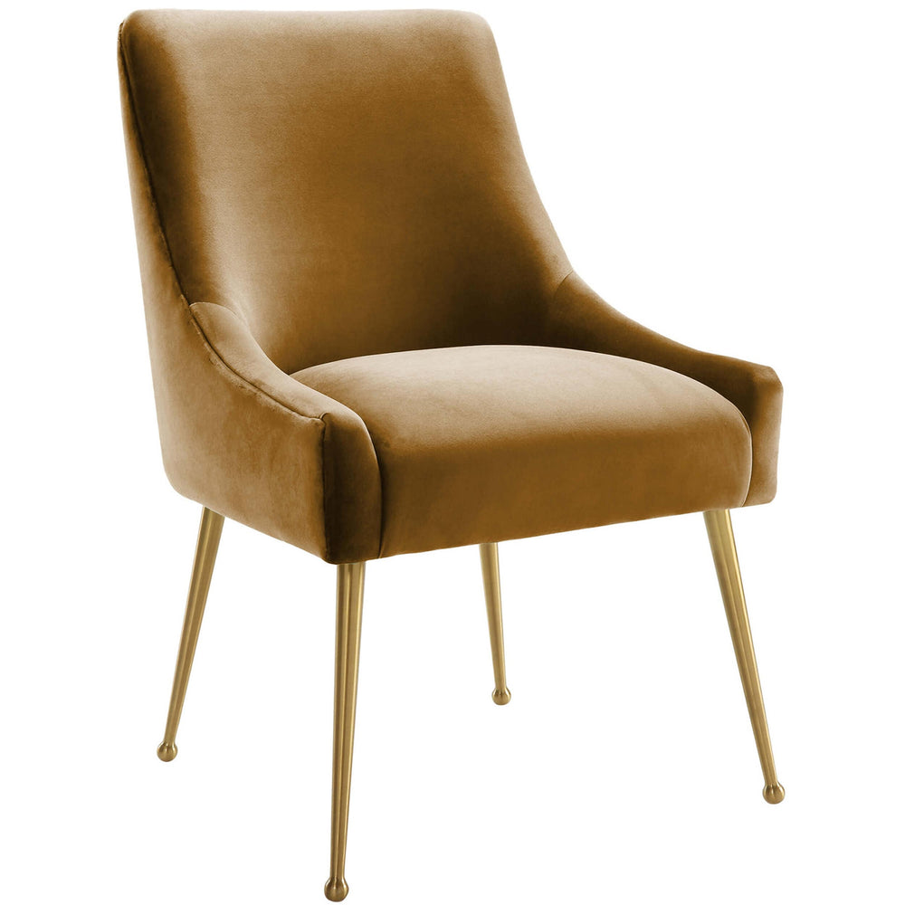 Beatrix Chair, Cognac/Brushed Gold Base-Furniture - Dining-High Fashion Home