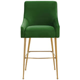 Beatrix Counter Stool, Green/Brushed Gold Legs-Furniture - Dining-High Fashion Home