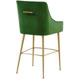 Beatrix Counter Stool, Green/Brushed Gold Legs-Furniture - Dining-High Fashion Home