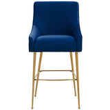 Beatrix Counter Stool, Navy/Brushed Gold Legs-Furniture - Dining-High Fashion Home