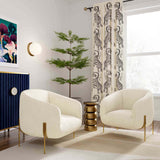 Kandra Chair, Cream Shearling-Furniture - Chairs-High Fashion Home