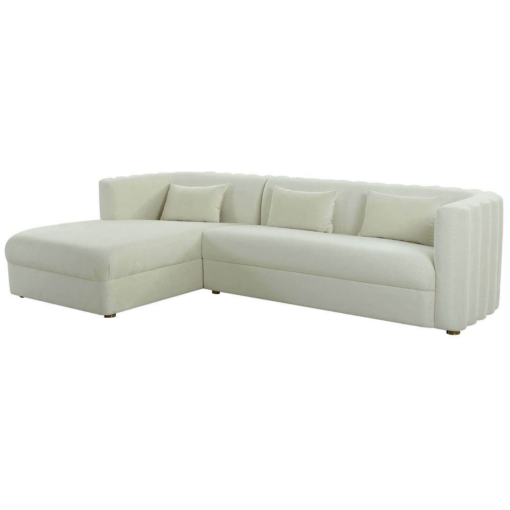 Callie Sectional LAF, Cream-Furniture - Sofas-High Fashion Home