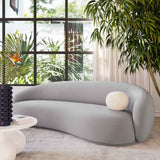 Kendall Velvet Sofa, Light Grey-Furniture - Sofas-High Fashion Home