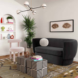 Isabella Velvet Loveseat, Black-Furniture - Sofas-High Fashion Home