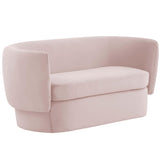 Isabella Velvet Loveseat, Blush-Furniture - Sofas-High Fashion Home