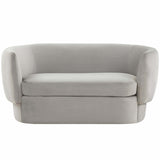 Isabella Velvet Loveseat, Light Grey-Furniture - Sofas-High Fashion Home