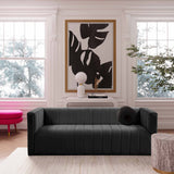 Norah Velvet Sofa, Black-Furniture - Sofas-High Fashion Home