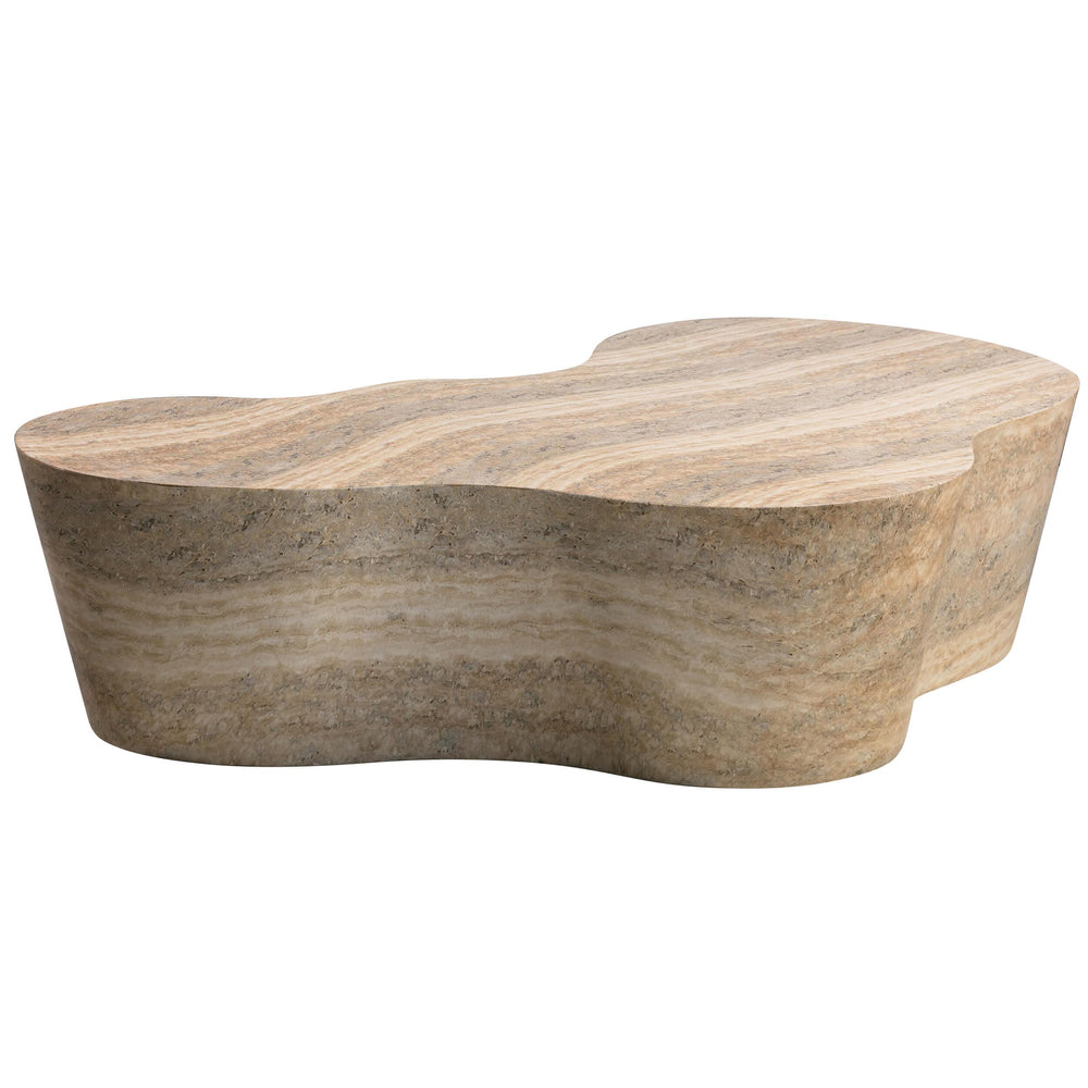 Slab Coffee Table, Faux Travertine-Furniture - Accent Tables-High Fashion Home