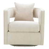 Kenneth Swivel Chair, Cream-Furniture - Chairs-High Fashion Home