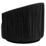 London Pleated Swivel Chair, Black-Furniture - Chairs-High Fashion Home