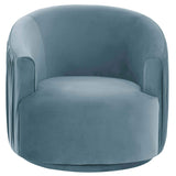 London Pleated Swivel Chair, Blue-Furniture - Chairs-High Fashion Home