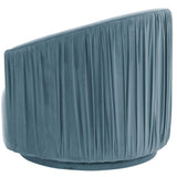 London Pleated Swivel Chair, Blue-Furniture - Chairs-High Fashion Home