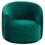 London Pleated Swivel Chair, Forest Green-Furniture - Chairs-High Fashion Home