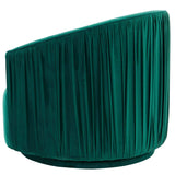 London Pleated Swivel Chair, Forest Green-Furniture - Chairs-High Fashion Home