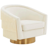 Flapper Swivel Chair, Cream-Furniture - Chairs-High Fashion Home