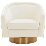 Flapper Swivel Chair, Cream-Furniture - Chairs-High Fashion Home