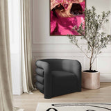 Curves Lounge Chair, Black-Furniture - Chairs-High Fashion Home