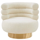 Naomi Swivel Chair Velvet, Faux Shearling-Furniture - Chairs-High Fashion Home